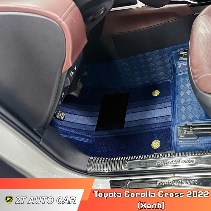 Thảm lót sàn Da Ép Toyota Corolla Cross 2022 - Xanh