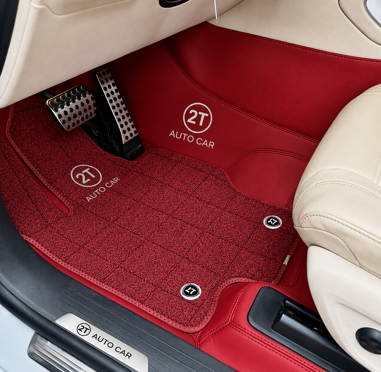 Thảm lót sàn ô tô Cá nhân hóa - Mercedes Benz - Màu đỏ đô